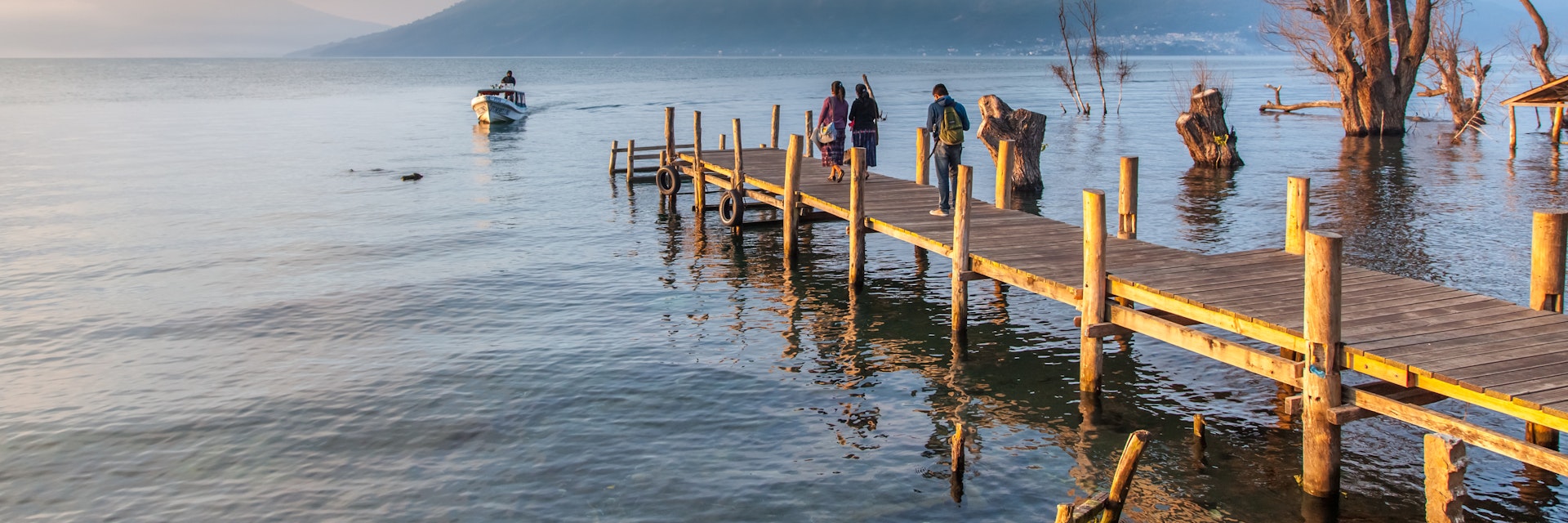 The sun rises in San Marcos on Lake Atitlan.